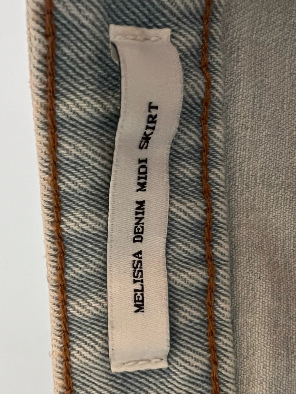 VELVET HEART Denim Pencil Midi Skirt Light Wash Size 26 - Picture 10 of 15